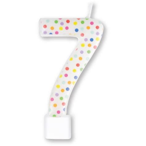 Candle Numeral Moulded 7 Rainbow Dots Big W
