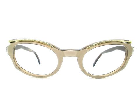 Vintage 50s Frame Beige Sand Cat Eye Glasses Eyeglasses Etsy