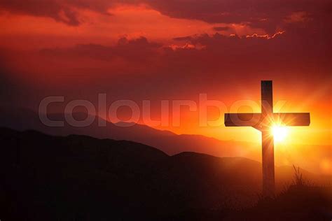 The Light Of Christ Old Wooden Crucifix On The Desert During Scenic