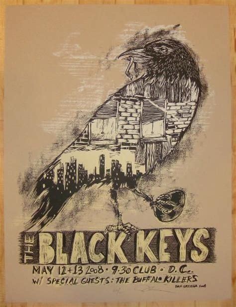 2008 The Black Keys Dc Silkscreen Concert Poster By Dan Grzeca The