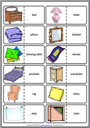 At least one item should be selected. Bedroom Objects ESL Printable Vocabulary Worksheets ...
