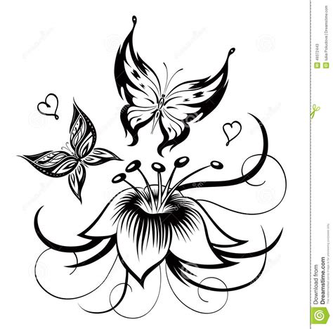 Perfect for invitations, greeting cards, blogs. Decorative Composition Of Curls, Flower And Ornamented ...