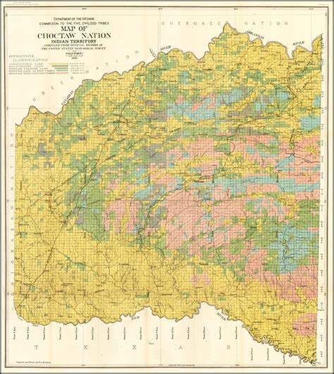 Map Of The Choctaw Nation Indian Territory 1900 Barry Lawrence