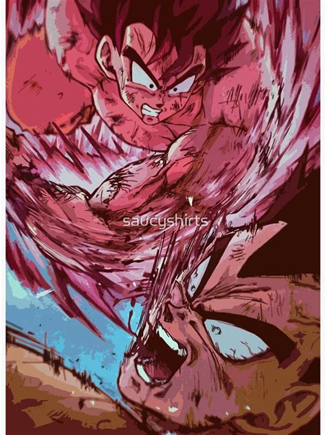 Goku Kaioken X3 Vs Vegeta Dragon Ball Z Fanart Poster For Sale By