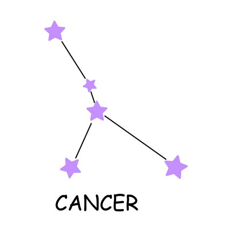 Constellation Of The Zodiac Sign Cancer Constellation Isolated On