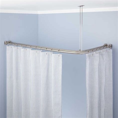 Corner Solid Brass Shower Curtain Rod Bathroom Double Shower Curtain Rod Corner Shower