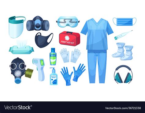 Medical Personal Protective Equipment Set Safety Vector Image