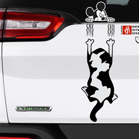 Jual stiker mobil mickey mouse kucing lucu keren murah ...