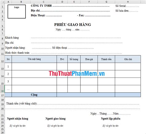 Mẫu Phiếu Giao Hàng Excel Mẫu Phiếu Giao Hàng Mới Nhất 2021 Website Wp