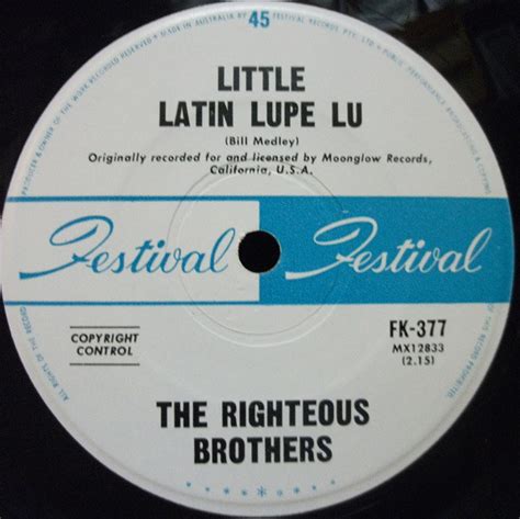 The Righteous Brothers Little Latin Lupe Lu 1963 Vinyl Discogs