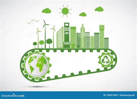 Ecology Saving Gear Concept And Environmental Sustainable Energy