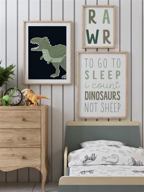 Set Of 3 Dinosaur Nursery Wall Art Nursery Printables Etsy In 2021