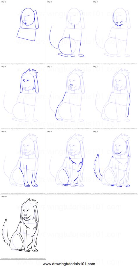 How To Draw Akamaru From Naruto Printable Step By Step Drawing Sheet