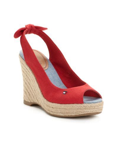 Tommy Hilfiger Hillary Espadrille Wedge Sandals In Red Lyst