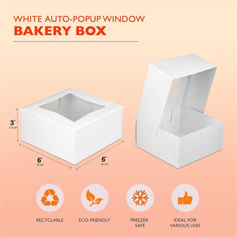 Pack Pie Cake Box With Window X X White Cardboard Bakery