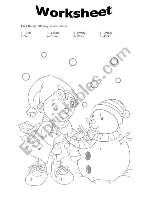 Colour by numbers - ESL worksheet by sanoliveira