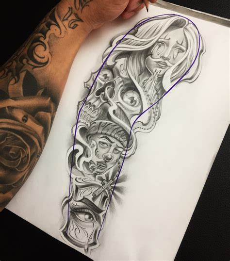 Chicano Sleeve Tattoo Designs Tattoodesignstock