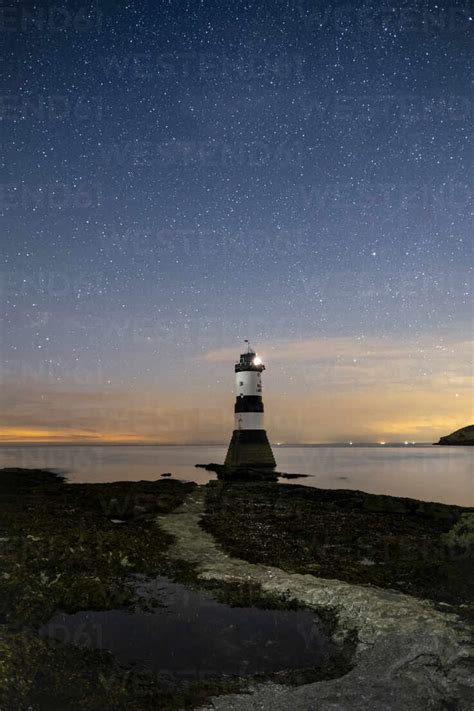 Starry Night Sky Over Trwyn Du Lighthouse Penmon Lighthouse Penmon