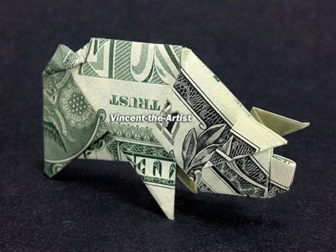Pig Money Origami Dollar Bill Art By Vincentorigamiartist On Etsy