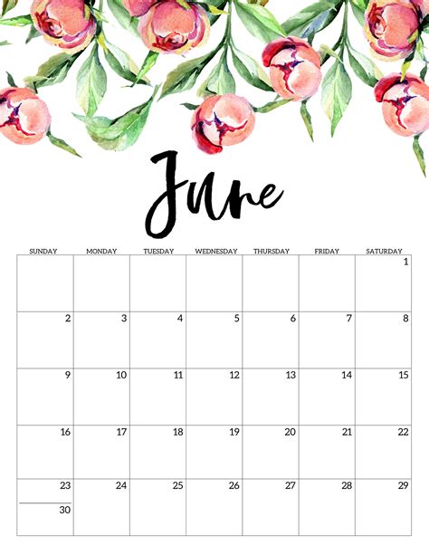 printable calendar  floral paper trail design