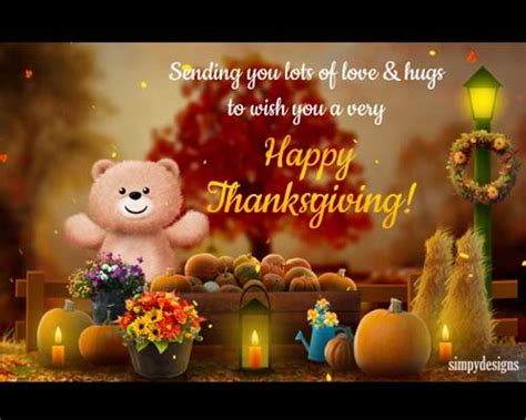 Love And Hugs On Thanksgiving Free Happy Thanksgiving Ecards 123 Greetings