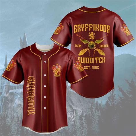 Harry Potter Team Gryffindor Quidditch Hogwarts Baseball Jersey Ponuna