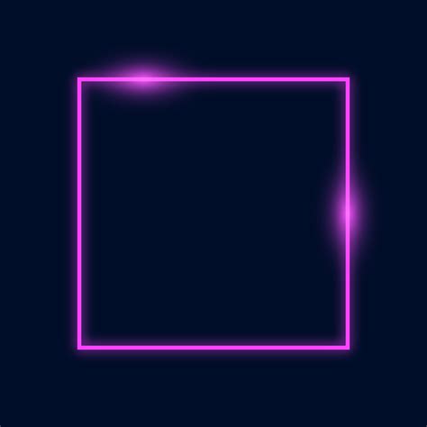 Square Purple Neon Light On A Dark Background Neon Rectangle Frame