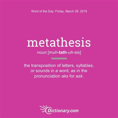 Word Of The Day Metathesis