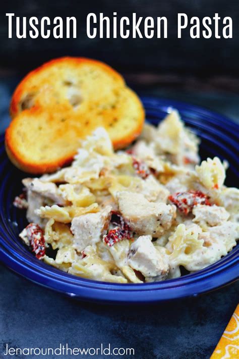 The angel hair pasta cooked up quickly while you assemble the meat and sauce in a skillet, then toss it together for a fast, flavorful meal the entire family will love! Tuscan Chicken Pasta - a 20 minutes or less kind of meal