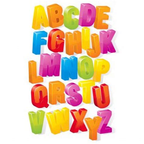 Glossy And Colourful 3d Alphabets Vector Alphabets