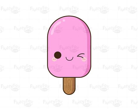 Kawaii Popsicle Clipart Cute Popsicles Clip Art Ice Cream Etsy
