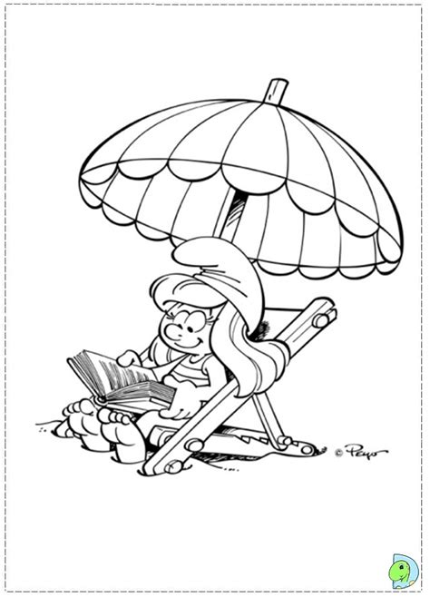 You are not authorized to display these images on other websites. Smurfette Coloring page- DinoKids.org