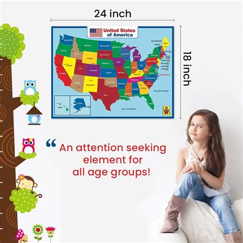 Buy 2 Pack Usa And World Wall Map For Kidsadults Colorful Countries