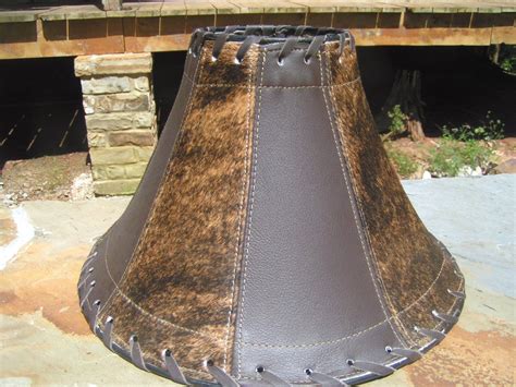 Leather Cowhide Lamp Shade Brown Western 1311 Cowhide Lamps Lamp