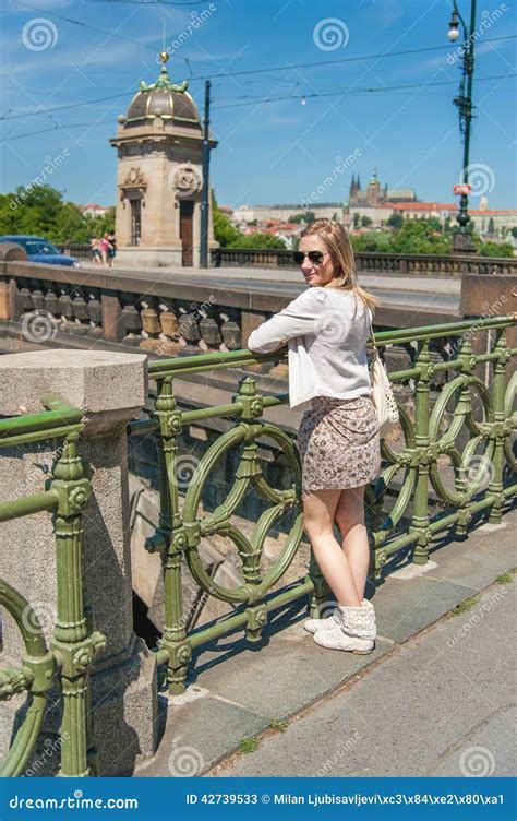 Girl In Prague Streets Stock Image Image Of Blond Column 42739533