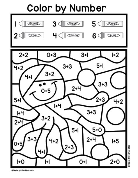 Math Addition Color By Number Printable