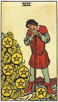 It follows the six of pentacles which refers to the end of financial or fabric hardship. What does the Seven of Pentacles card mean? Tarot Cards ...