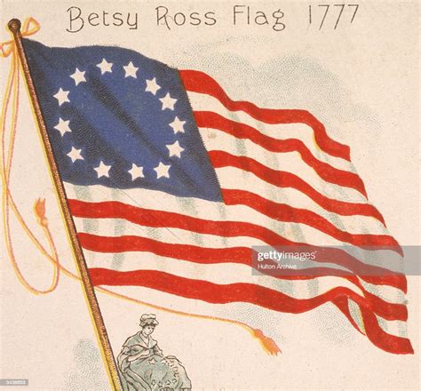 American Seamstress Betsy Ross Sews An American Flag The First Us