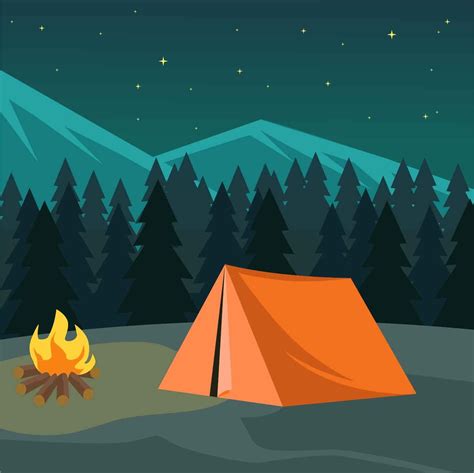 download night camping illustration vector vector art choose from over a million free vectors