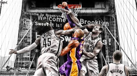 Kobe Bean Bryant Put Ball On Basket Hd Kobe Bean Bryant Wallpapers Hd