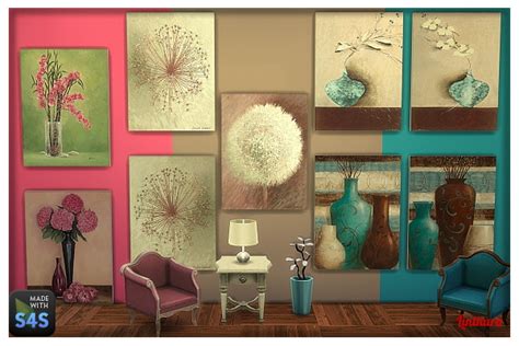 Lintharas Sims 4 Flower Paintings Sims 4 Downloads