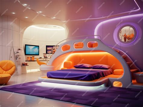 Free Ai Image View Of Futuristic Bedroom With Furniture