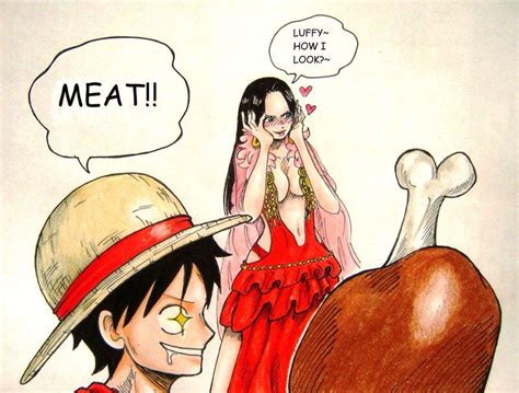 Luffy X Boa Hancock Meat One Piece Funny One Piece Comic One Piece Fanart One Piece Anime