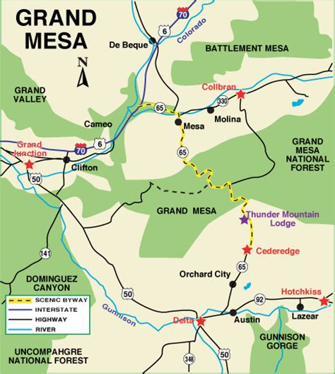 Grand Mesa Scenic Byway Map