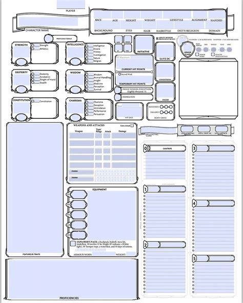 Dnd Character Sheet Character Sheet Template D D Character Ideas