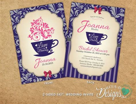 Coffee Theme Bridal Shower Invitation Love Is Brewing Diy Etsy Canada