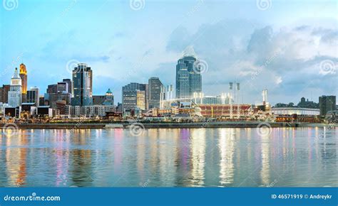 Cincinnati Downtown Panoramic Overview Stock Image Image Of Downtown