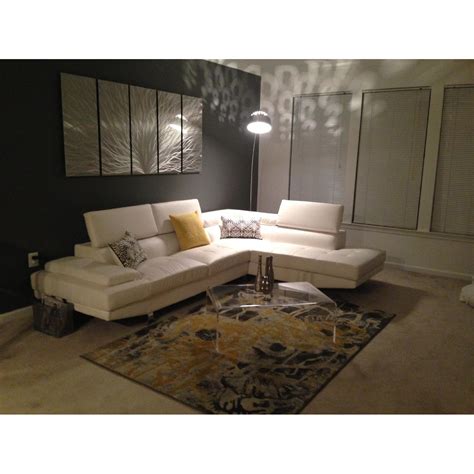 Modern White Leather Sectional Sofa Aptdeco