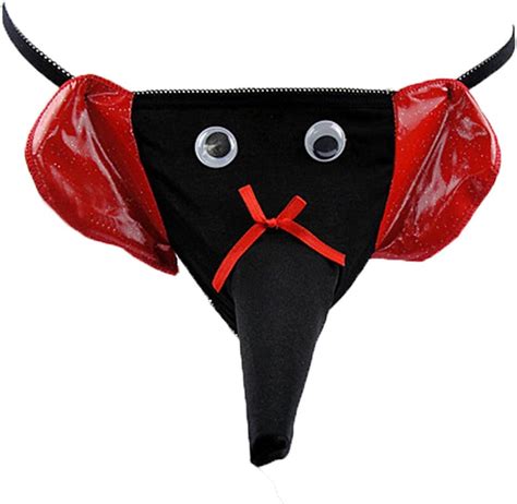 Dou7ble Li Mens Sexy Elephant Nose G String Underwear Panties Black At