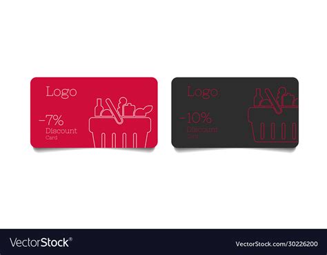 Discount Cards Templates For Grocery Store Vector Image